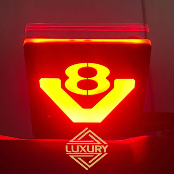 3D LED V8 windshield advertisement 140x140mm (1 pair) - Image 3