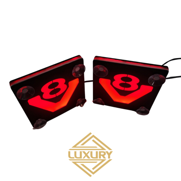 3D LED V8 windshield advertisement 140x140mm (1 pair)