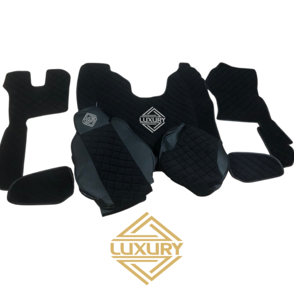 Luxury set (seat covers & floor mats - combination of eco leather & microfiber)
