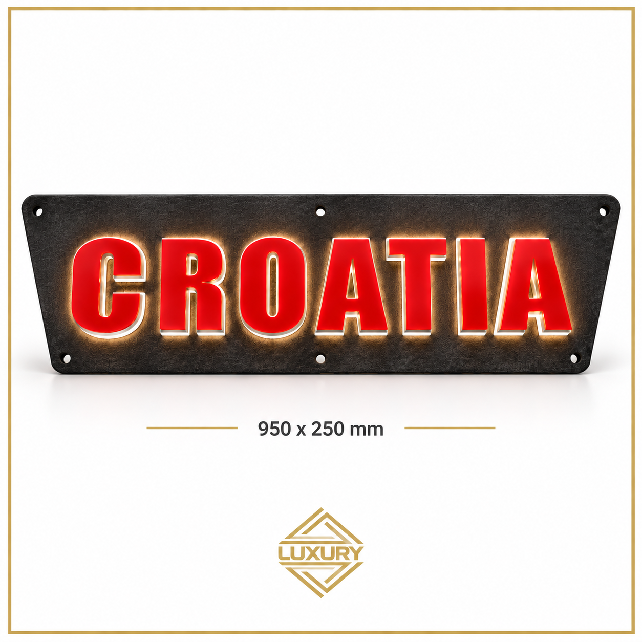 3D LED "CROATIA" decoration 950x250mm with alcantara background
