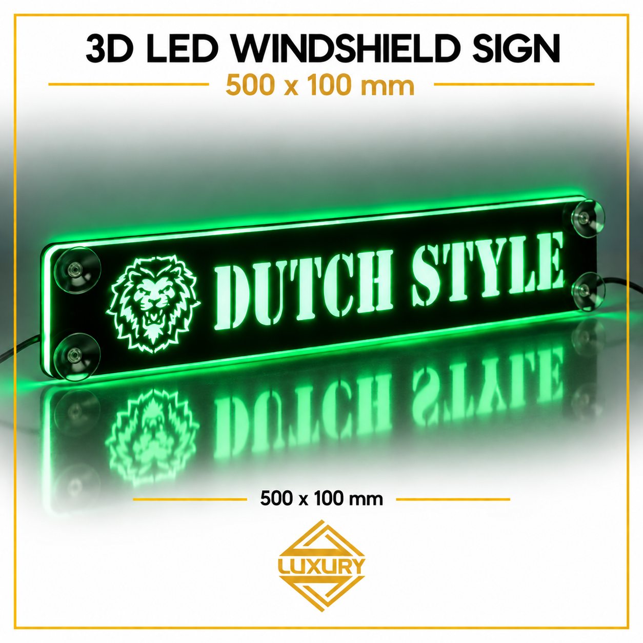 3D LED windshield "DUTCH STYLE" decoration 500x100mm - Image 2