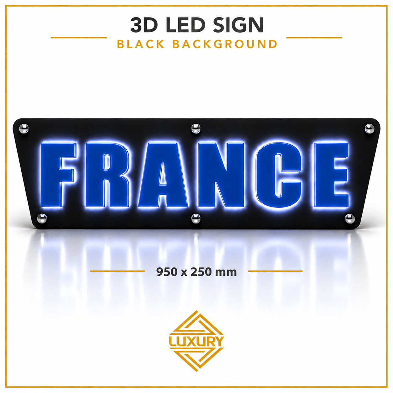 3D LED "FRANCE" decoration 950x250mm - Image 2