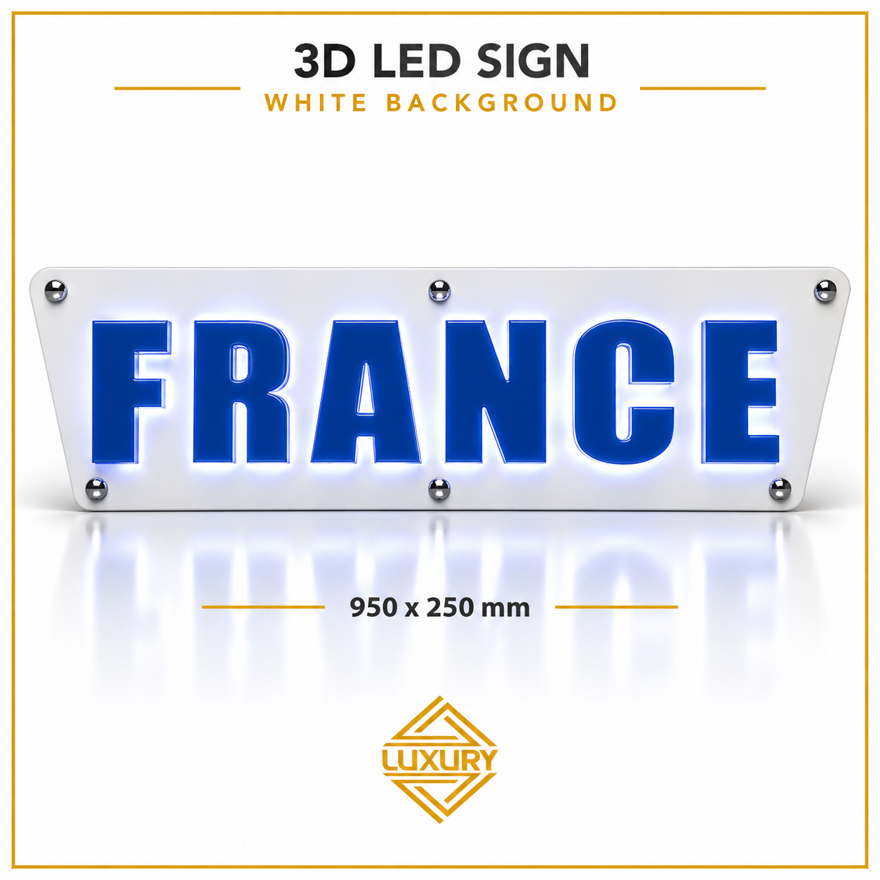3D LED "FRANCE" decoration 950x250mm