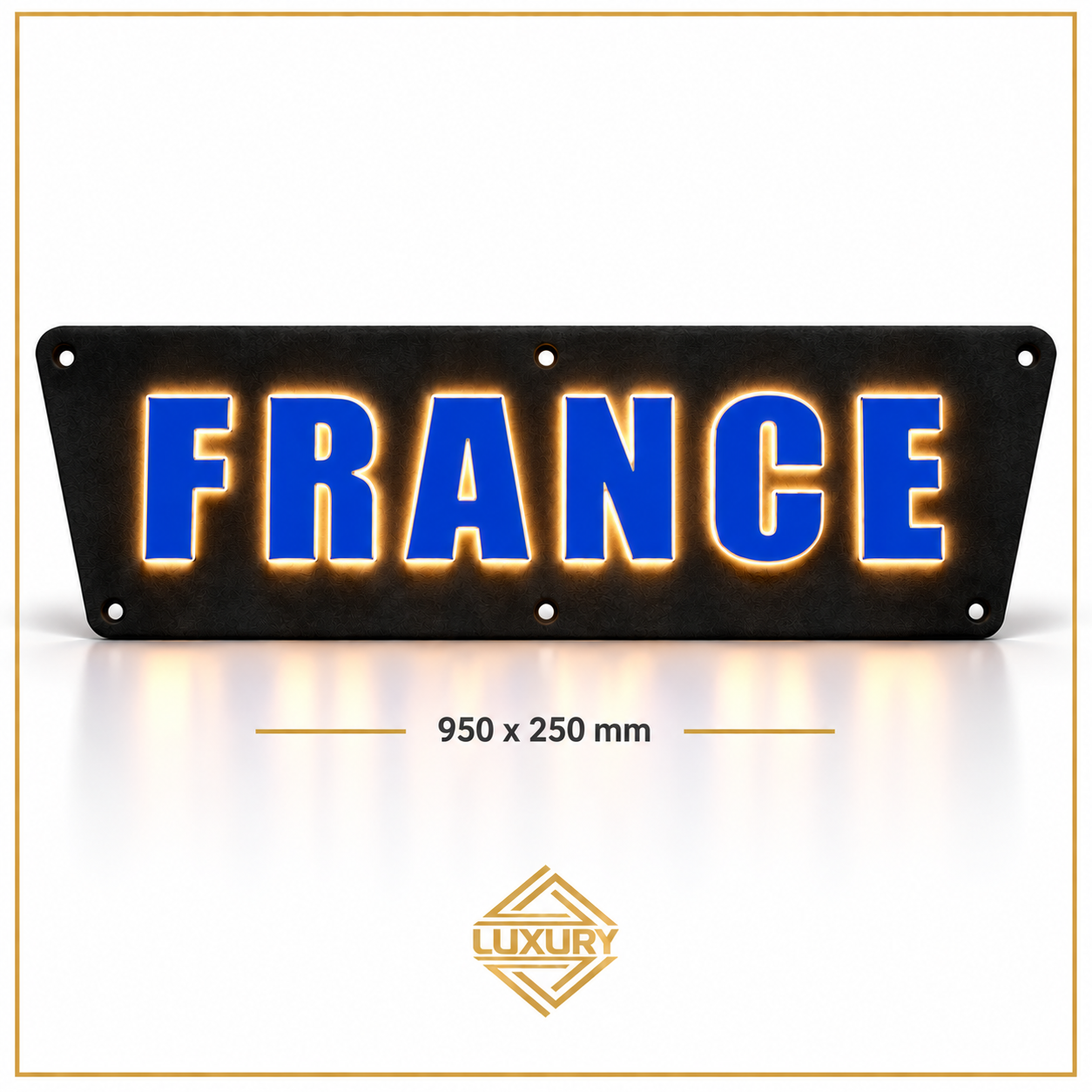 3D LED "FRANCE" decoration 950x250mm with alcantara background - Image 4
