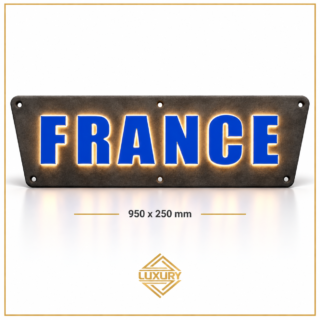 3D LED "FRANCE" decoration 950x250mm with alcantara background