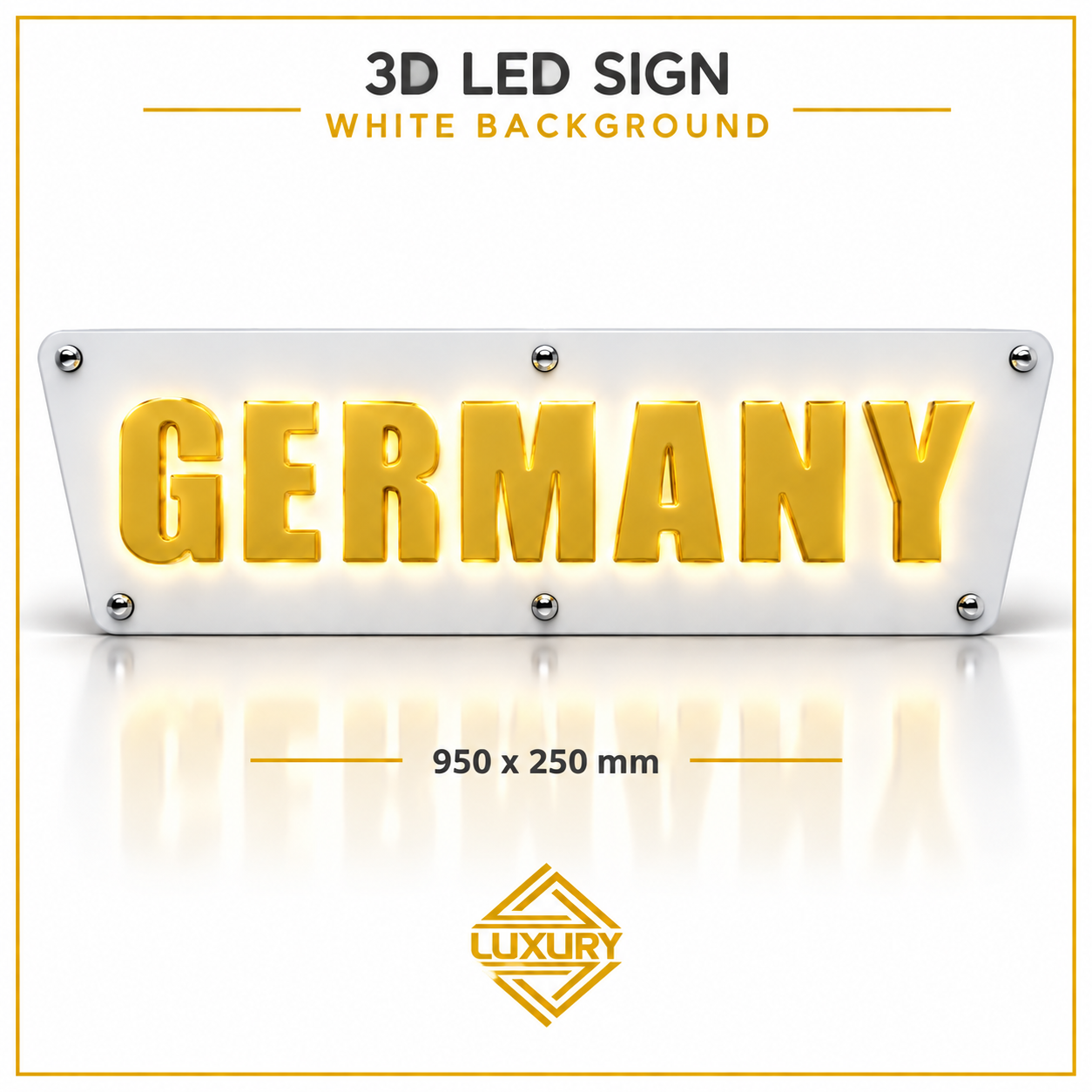 3D LED "GERMANY" decoration 950x250mm - Image 2