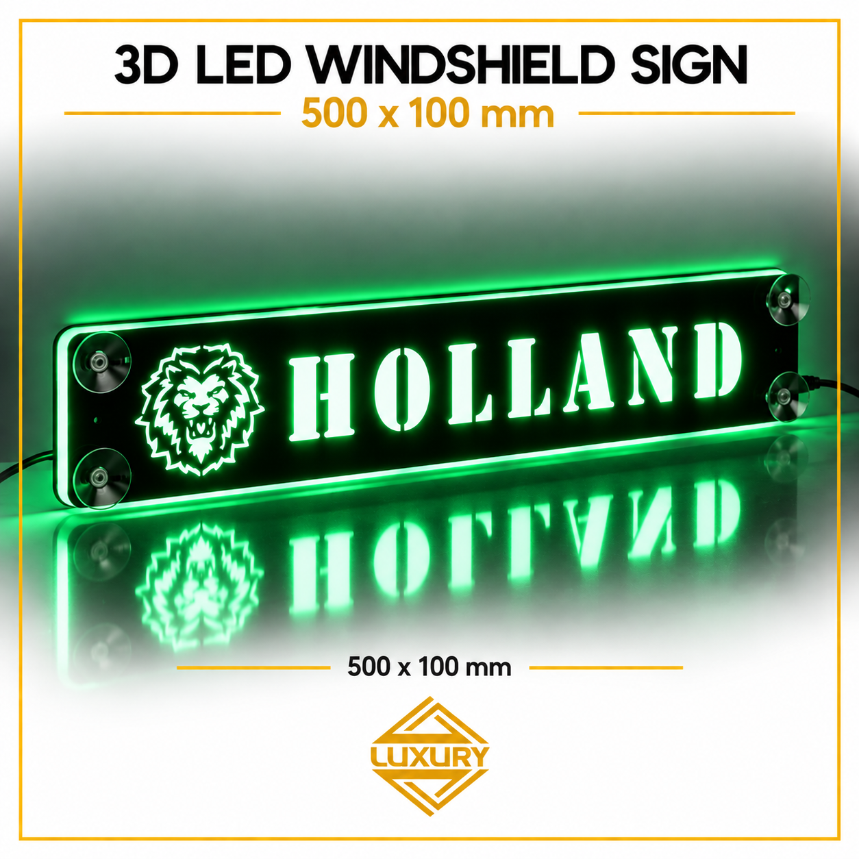 3D LED windshield "HOLLAND" decoration 500x100mm - Image 3