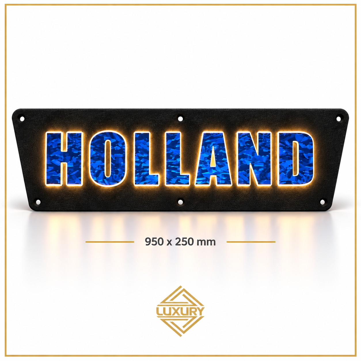 3D LED "HOLLAND" decoration 950x250mm with alcantara background