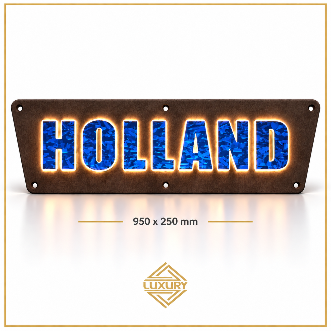 3D LED "HOLLAND" decoration 950x250mm with alcantara background - Image 2