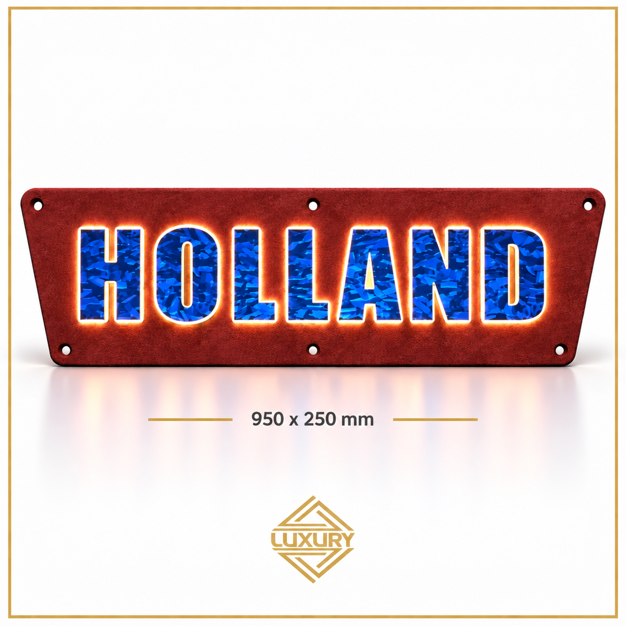 3D LED "HOLLAND" decoration 950x250mm with alcantara background - Image 3