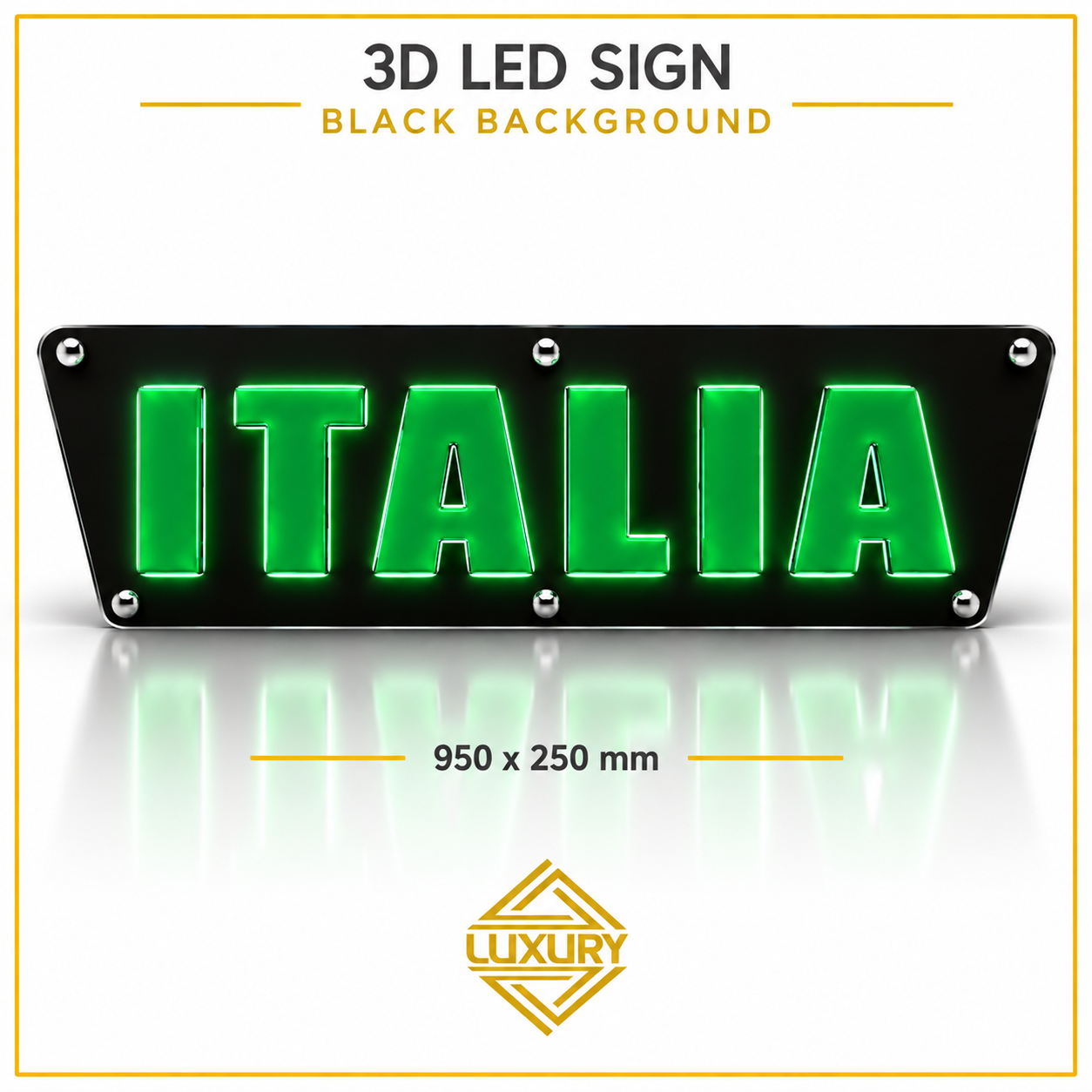 3D LED "ITALIA" decoration 950x250mm - Image 2