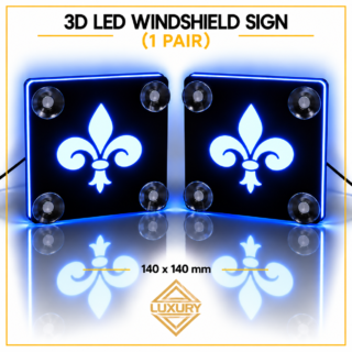 3D LED "FLEUR-DE-LIS" windshield decoration 140x140mm (1 pair)