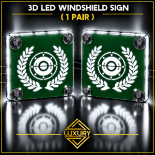 3D LED "LAUREL WREATH" windshield decoration 140x140mm (1 pair)