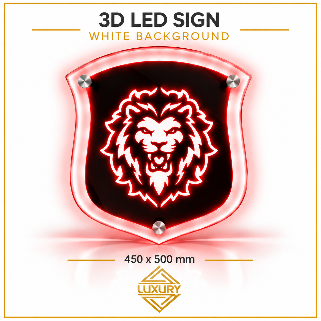 3D LED "LION" decoration 450x500mm - Image 4