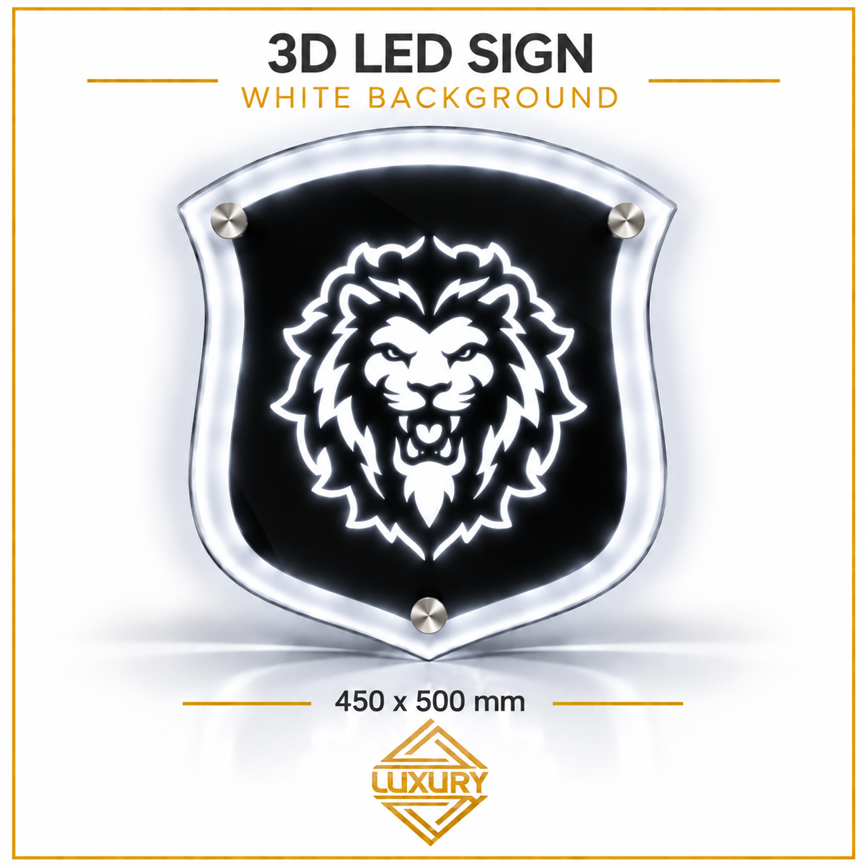 3D LED "LION" decoration 450x500mm - Image 2