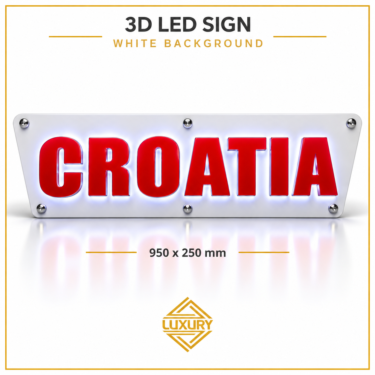 3D LED "CROATIA" decoration 950x250mm