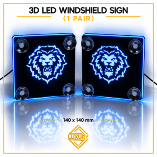 3D LED "LION" windshield decoration 140x140mm (1 pair)