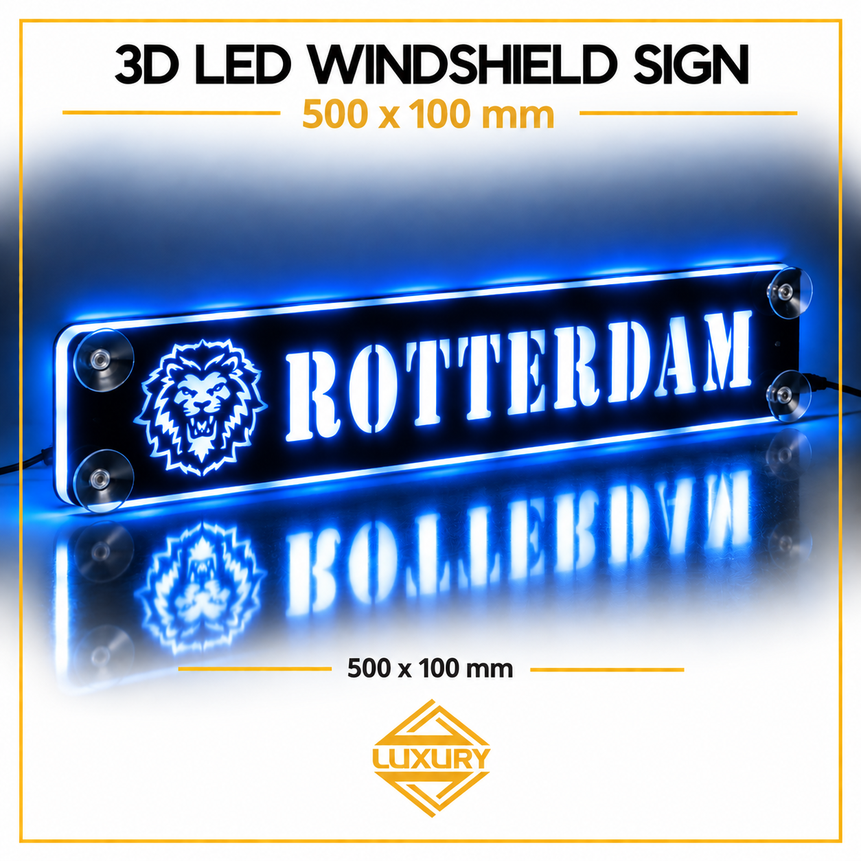 3D LED windshield "ROTTERDAM" decoration 500x100mm