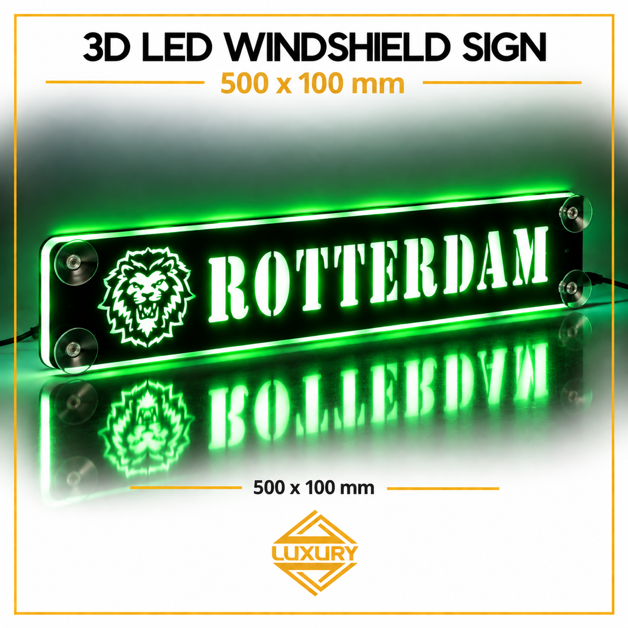 3D LED windshield "ROTTERDAM" decoration 500x100mm - Image 3