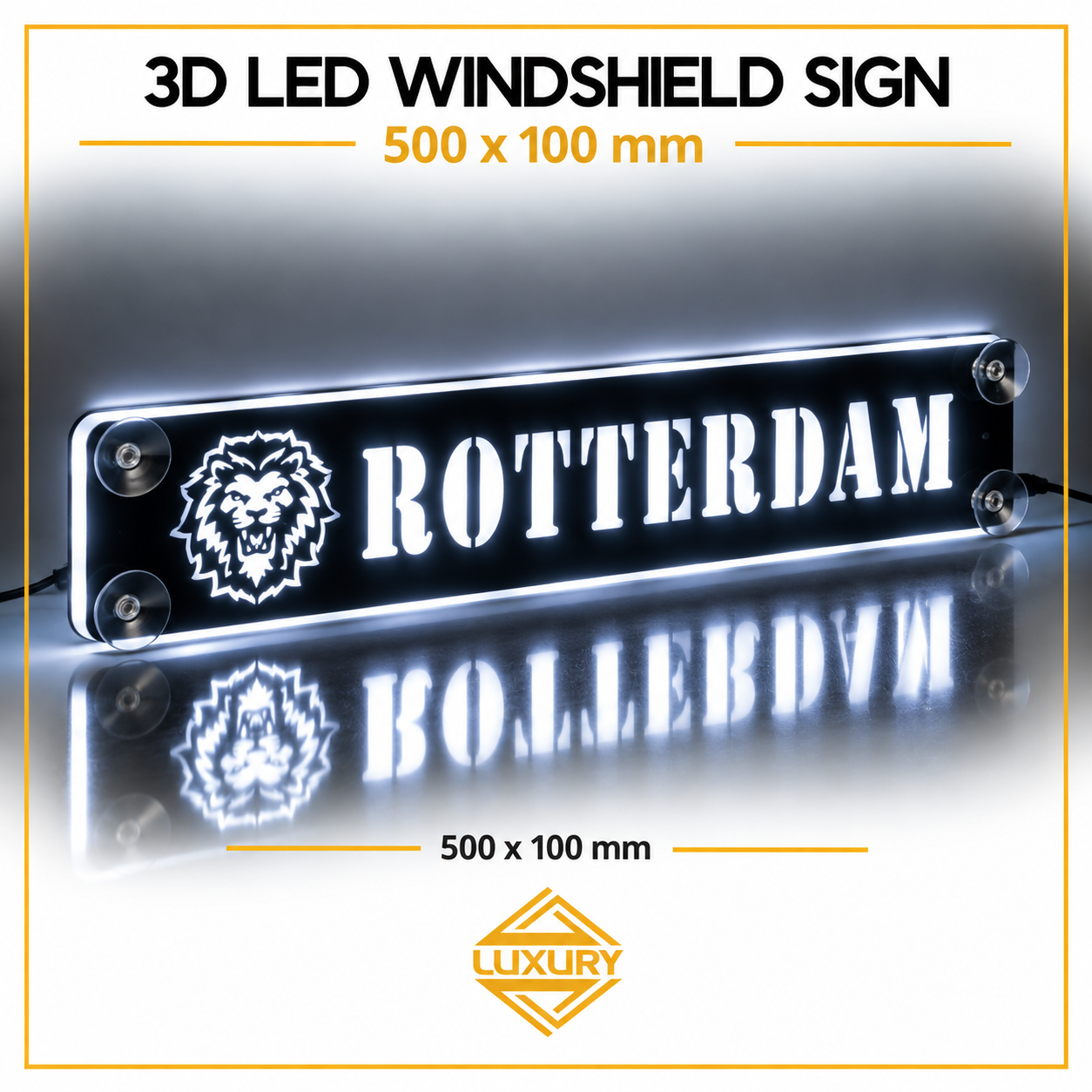 3D LED windshield "ROTTERDAM" decoration 500x100mm - Image 4