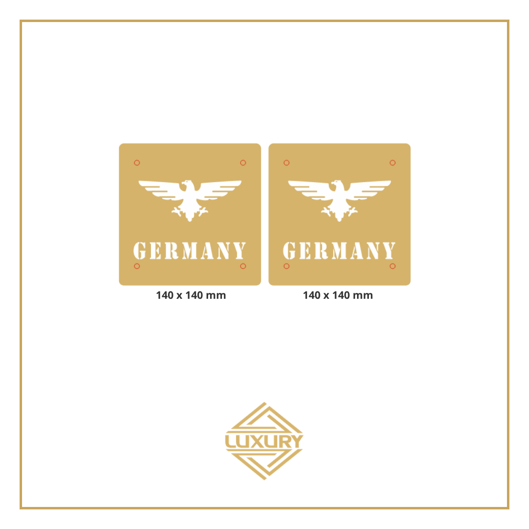 3D LED "GERMANY" windshield decoration 140x140mm (1 pair)