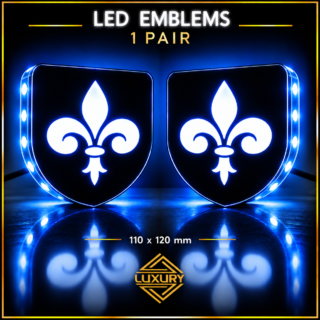 LED "FLEUR-DE-LIS" emblems - 1 pair (100% waterproof)