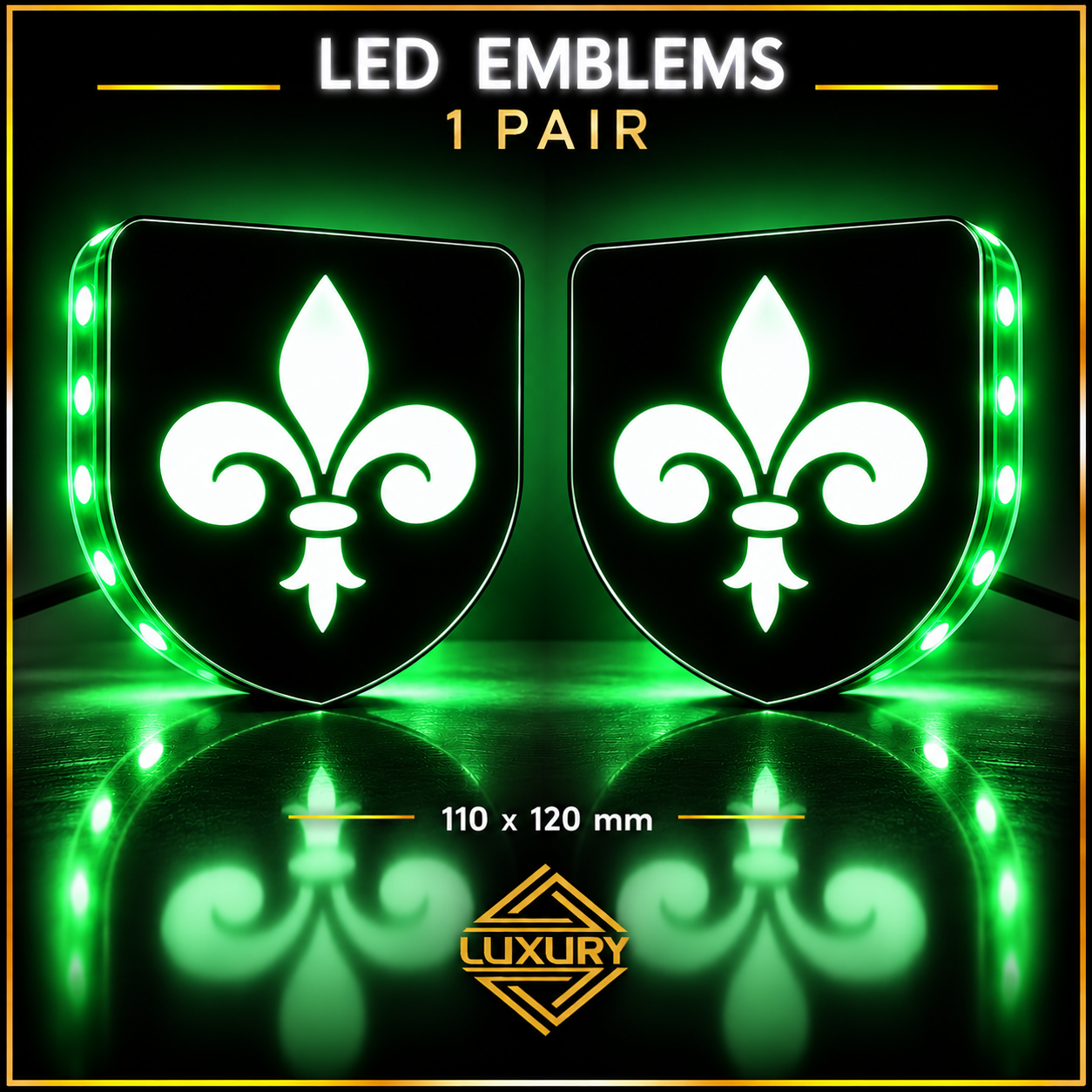 LED "FLEUR-DE-LIS" emblems - 1 pair (100% waterproof) - Image 3