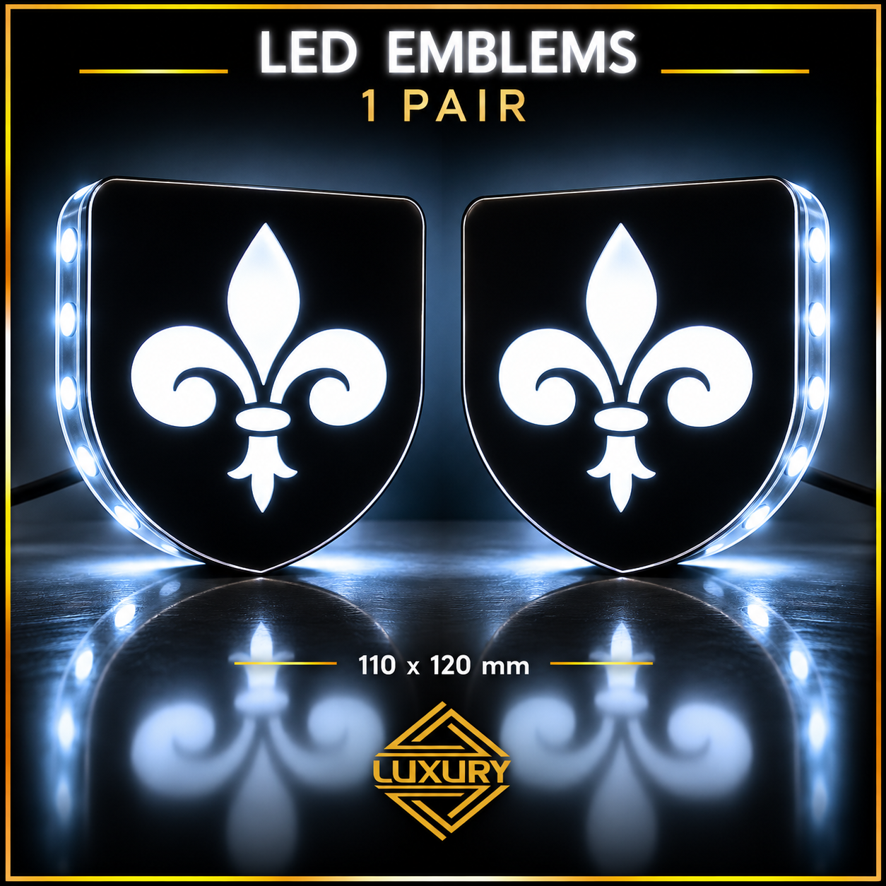 LED "FLEUR-DE-LIS" emblems - 1 pair (100% waterproof) - Image 5