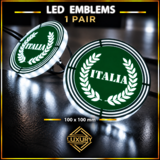 LED "ITALIA & LAUREL WREATH" emblems - 1 pair (100% waterproof)