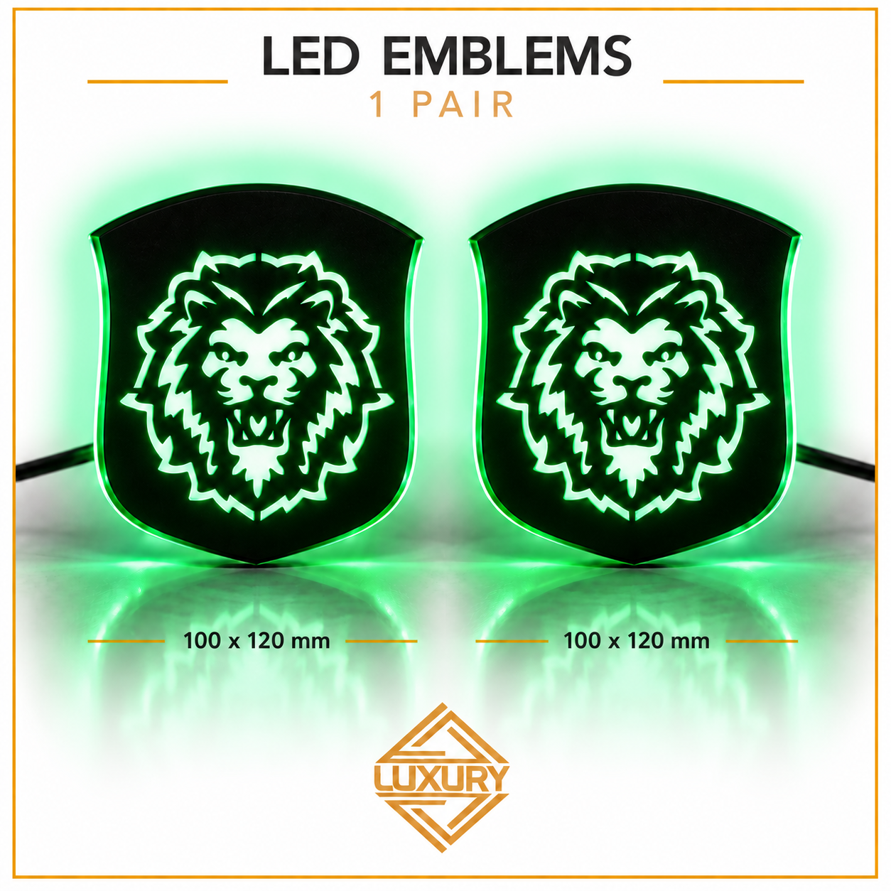 LED "SHIELD & LION" emblems - 1 pair (100% waterproof) - Image 5
