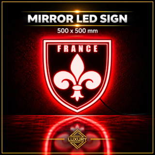 Mirror LED "FRANCE" decoration 500x500mm