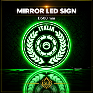 Mirror LED "ITALIA SHIELD & LAUREL WREATH" decoration D500mm