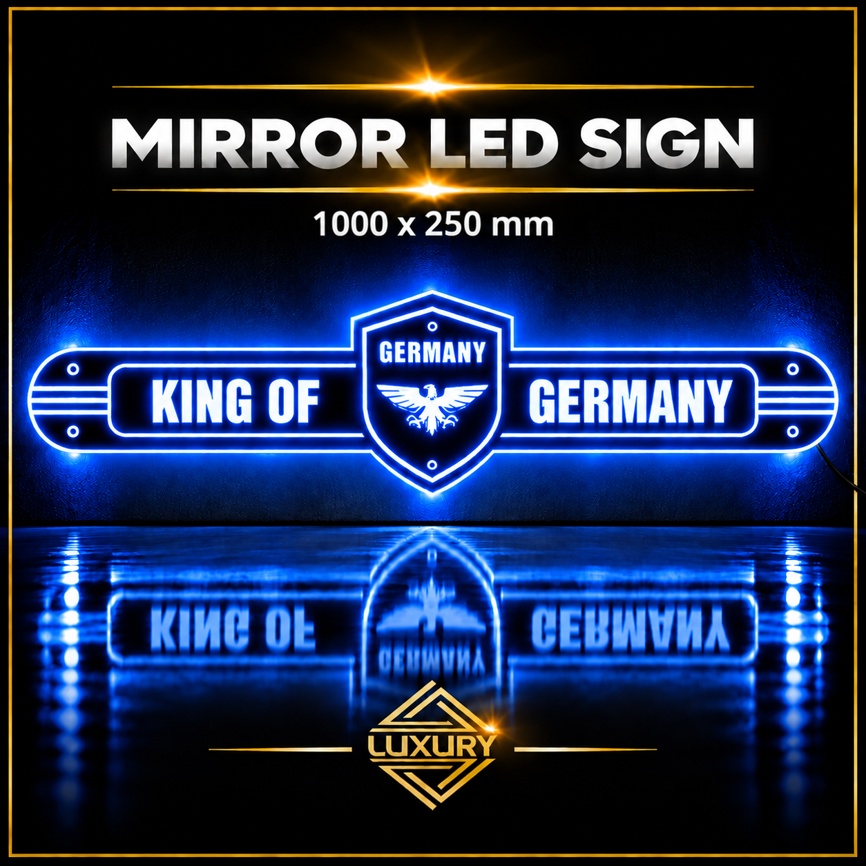 Mirror LED "KING OF GERMANY" decoration 1000x250mm - Image 3