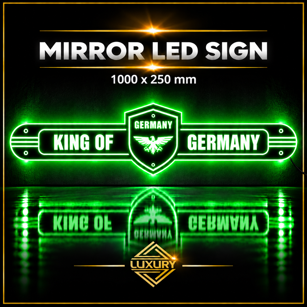 Mirror LED "KING OF GERMANY" decoration 1000x250mm - Image 4