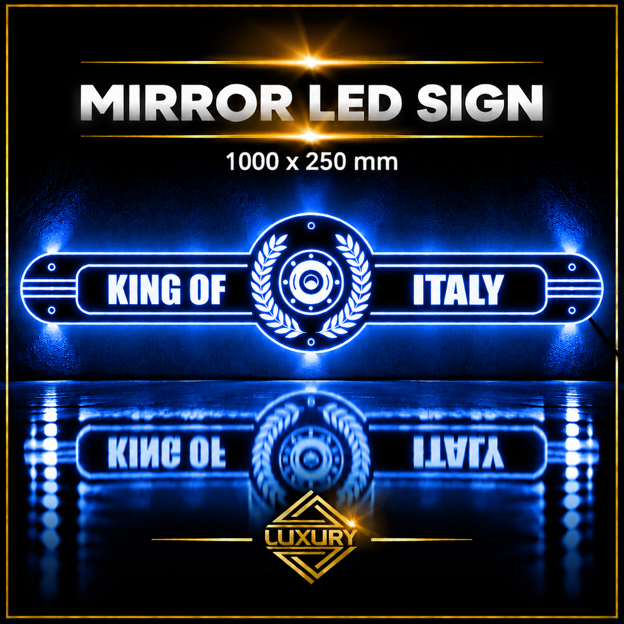 Mirror LED "KING OF ITALY" decoration 1000x250mm - Image 3