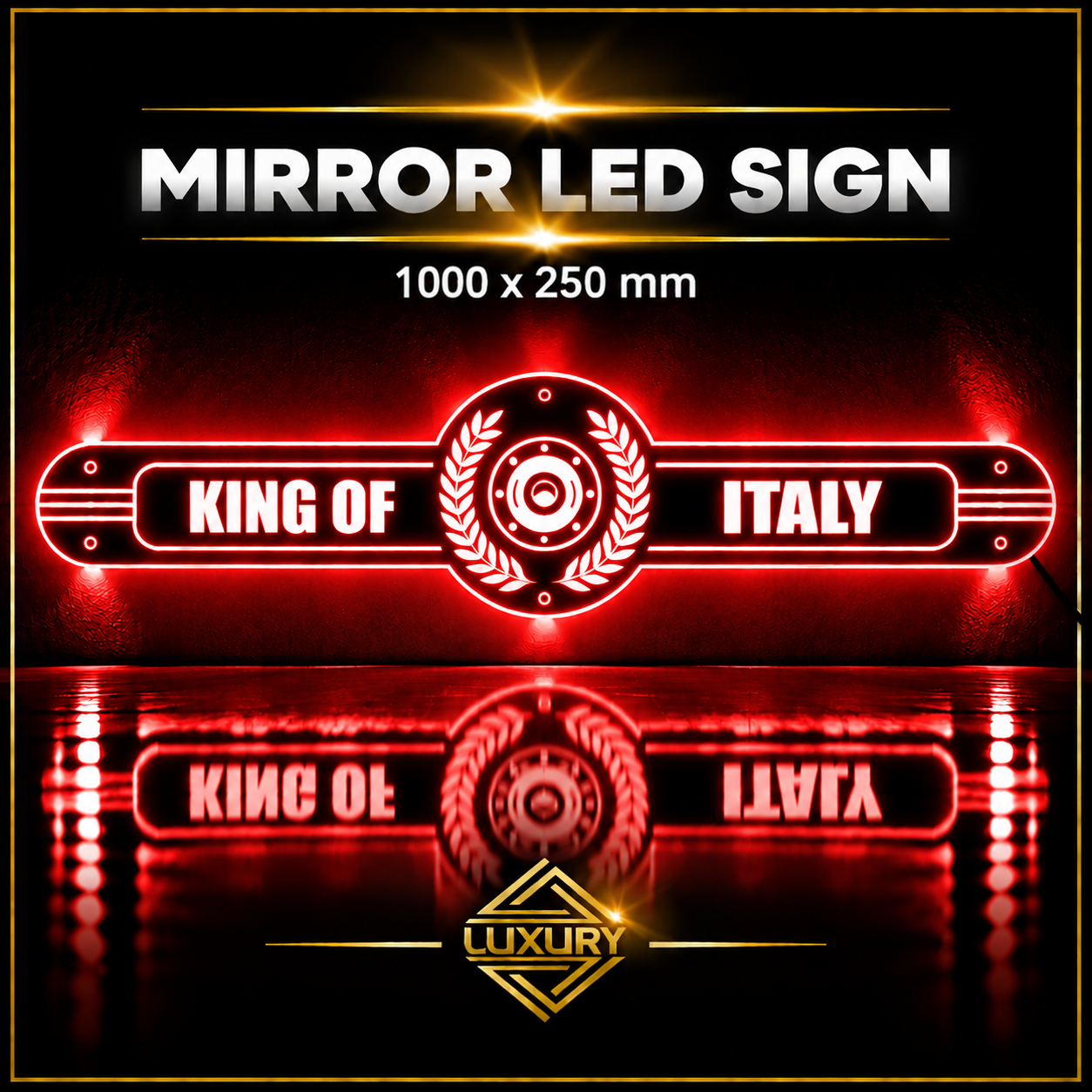 Mirror LED "KING OF ITALY" decoration 1000x250mm - Image 4