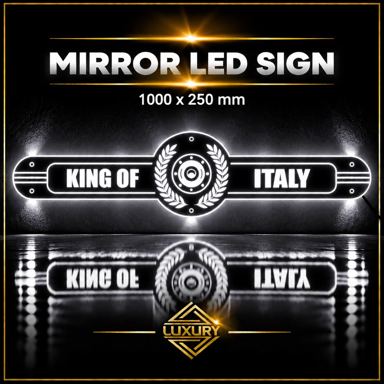 Mirror LED "KING OF ITALY" decoration 1000x250mm - Image 5