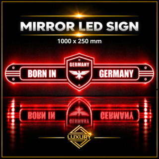 Mirror LED "BORN IN GERMANY" decoration 1000x250mm