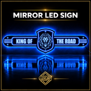 Mirror LED "KING OF THE ROAD & LION" decoration 1000x250mm