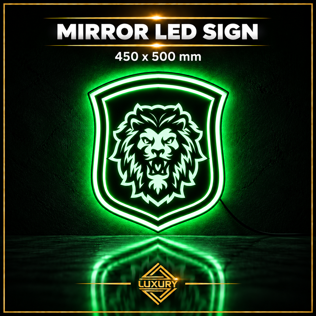 Mirror LED "LION" decoration 450x500mm - Image 2