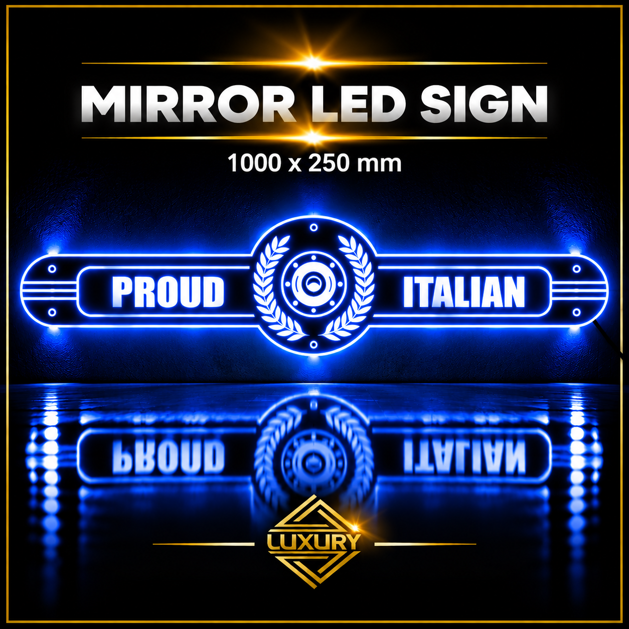Mirror LED "PROUD ITALIAN" decoration 1000x250mm - Image 4