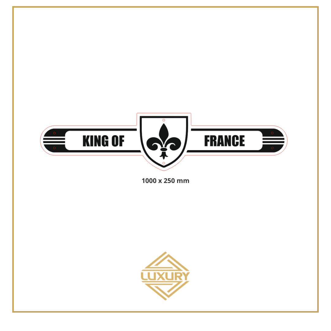 Mirror LED "FLEUR-DE-LIS & KING OF FRANCE" decoration 1000x250mm
