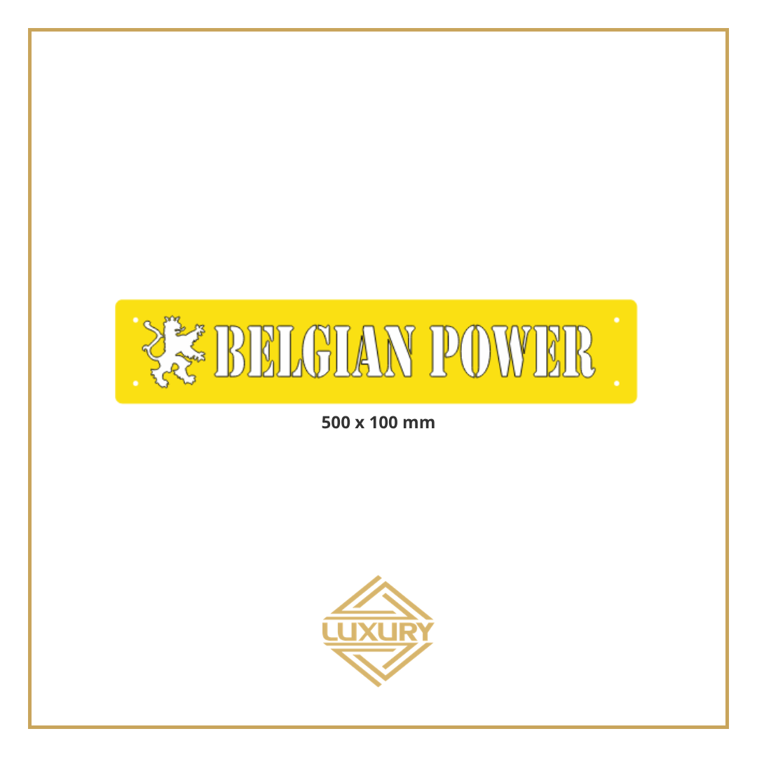 3D LED windshield "BELGIAN POWER" decoration 500x100mm