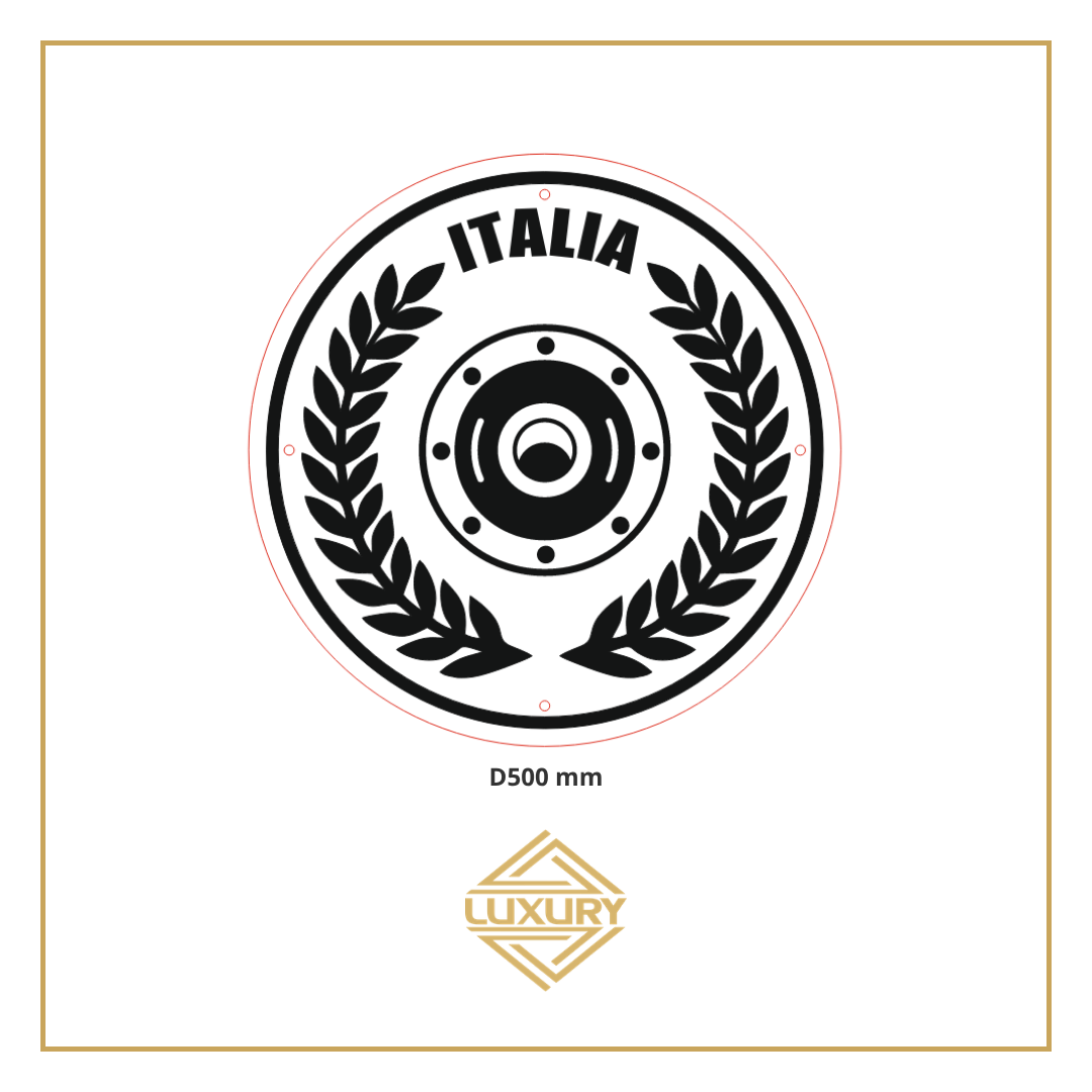Mirror LED "ITALIA SHIELD & LAUREL WREATH" decoration D500mm