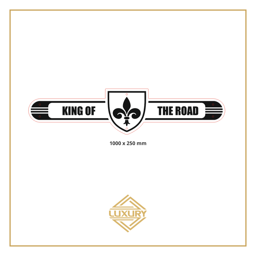 Mirror LED "FLEUR-DE-LIS & KING OF THE ROAD" decoration 1000x250mm
