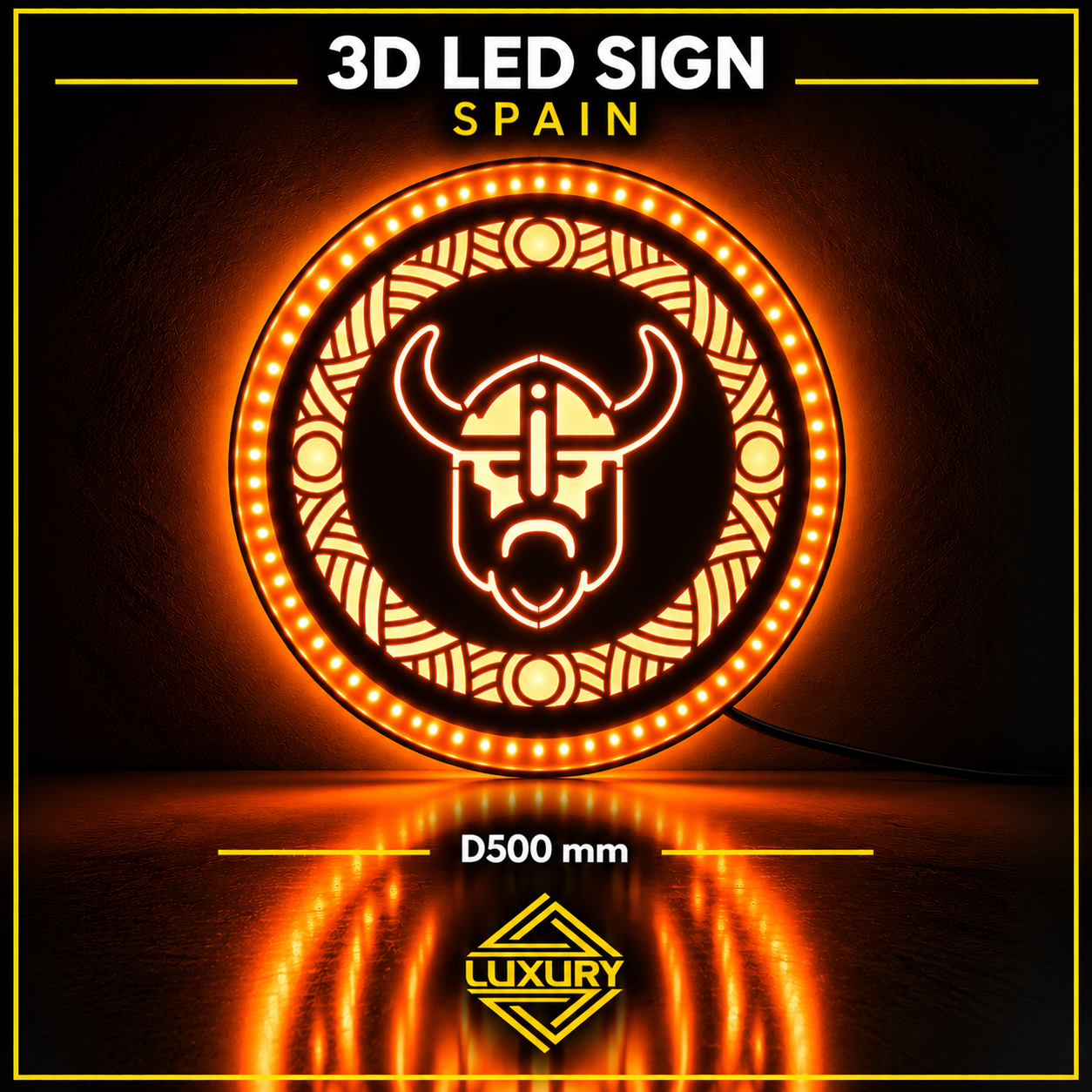 3D LED "VIKING SHIELD" decoration D500mm