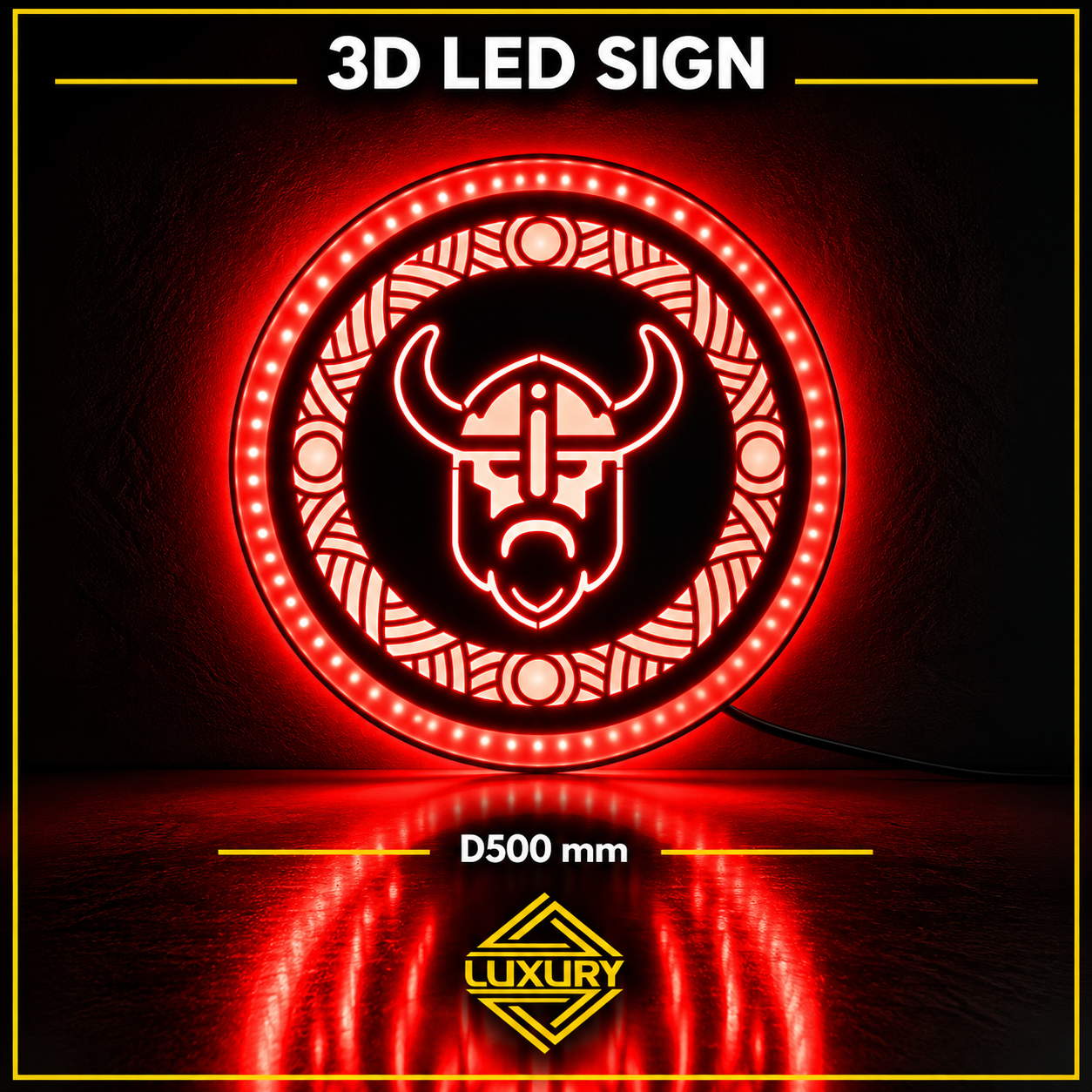 3D LED "VIKING SHIELD" decoration D500mm - Image 2