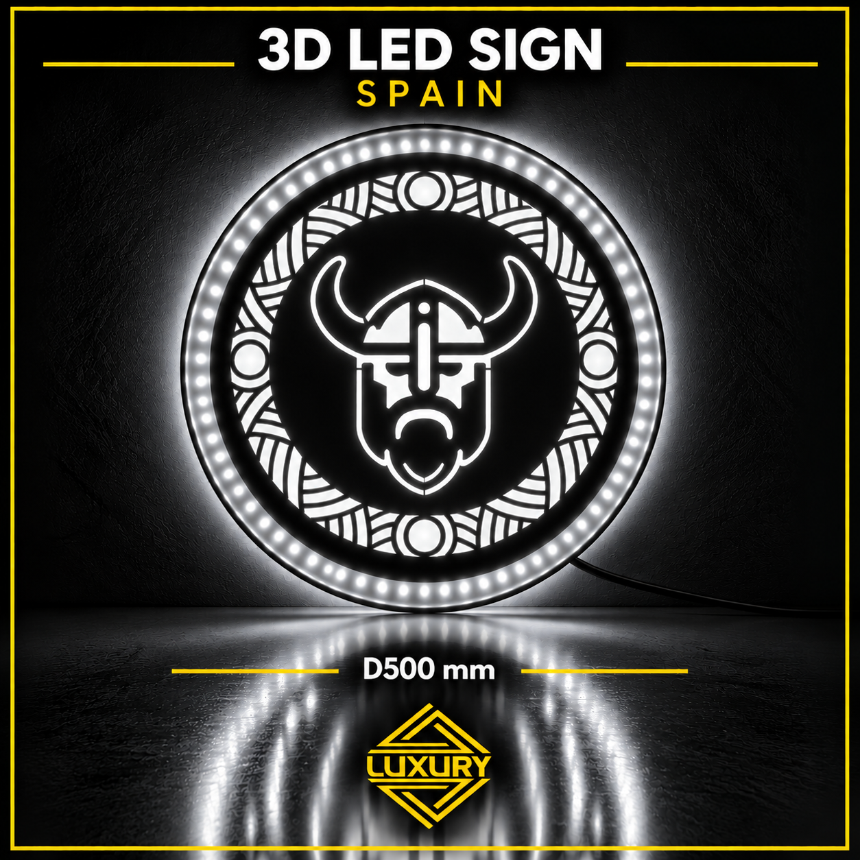 3D LED "VIKING SHIELD" decoration D500mm - Image 3
