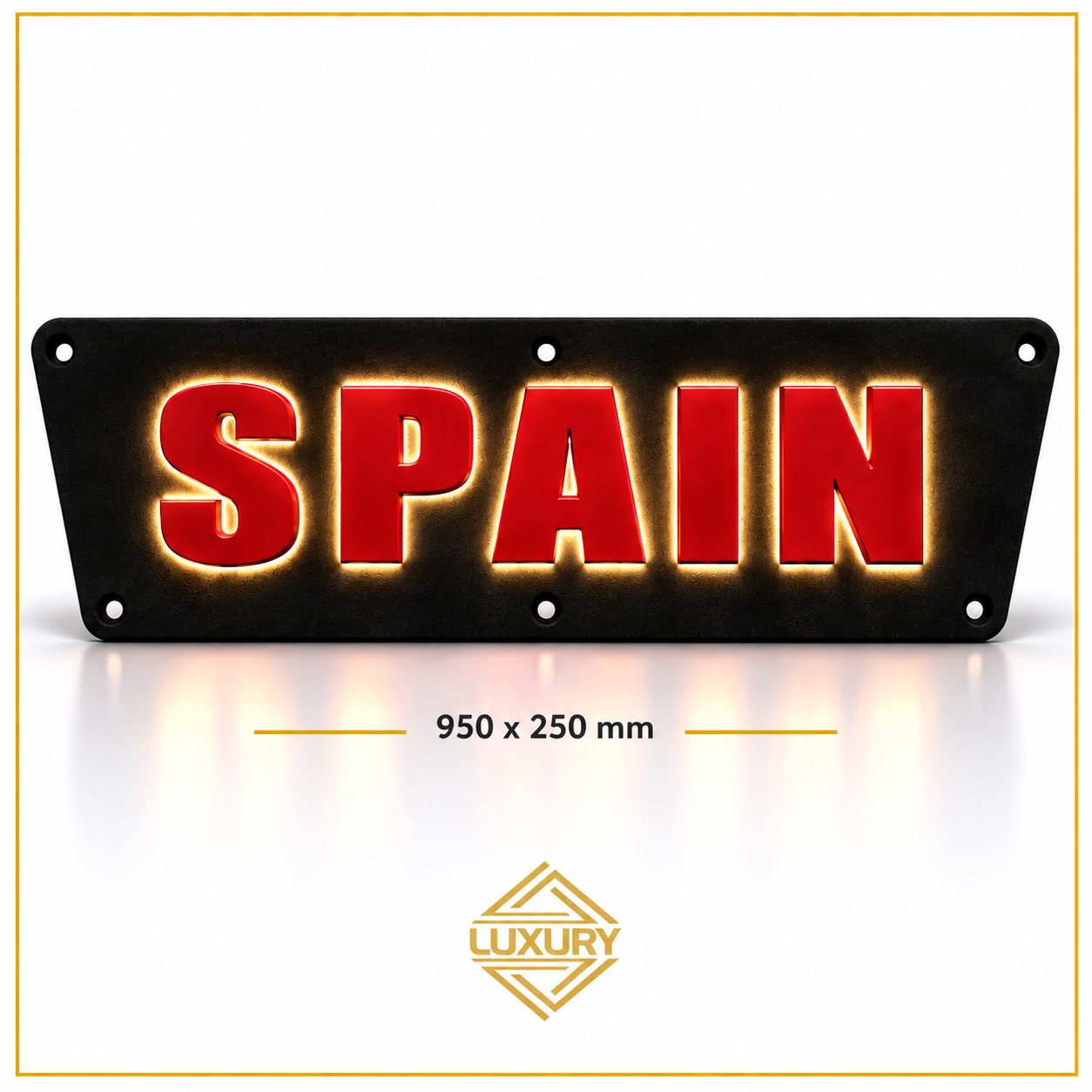3D LED "SPAIN" decoration 950x250mm with alcantara background