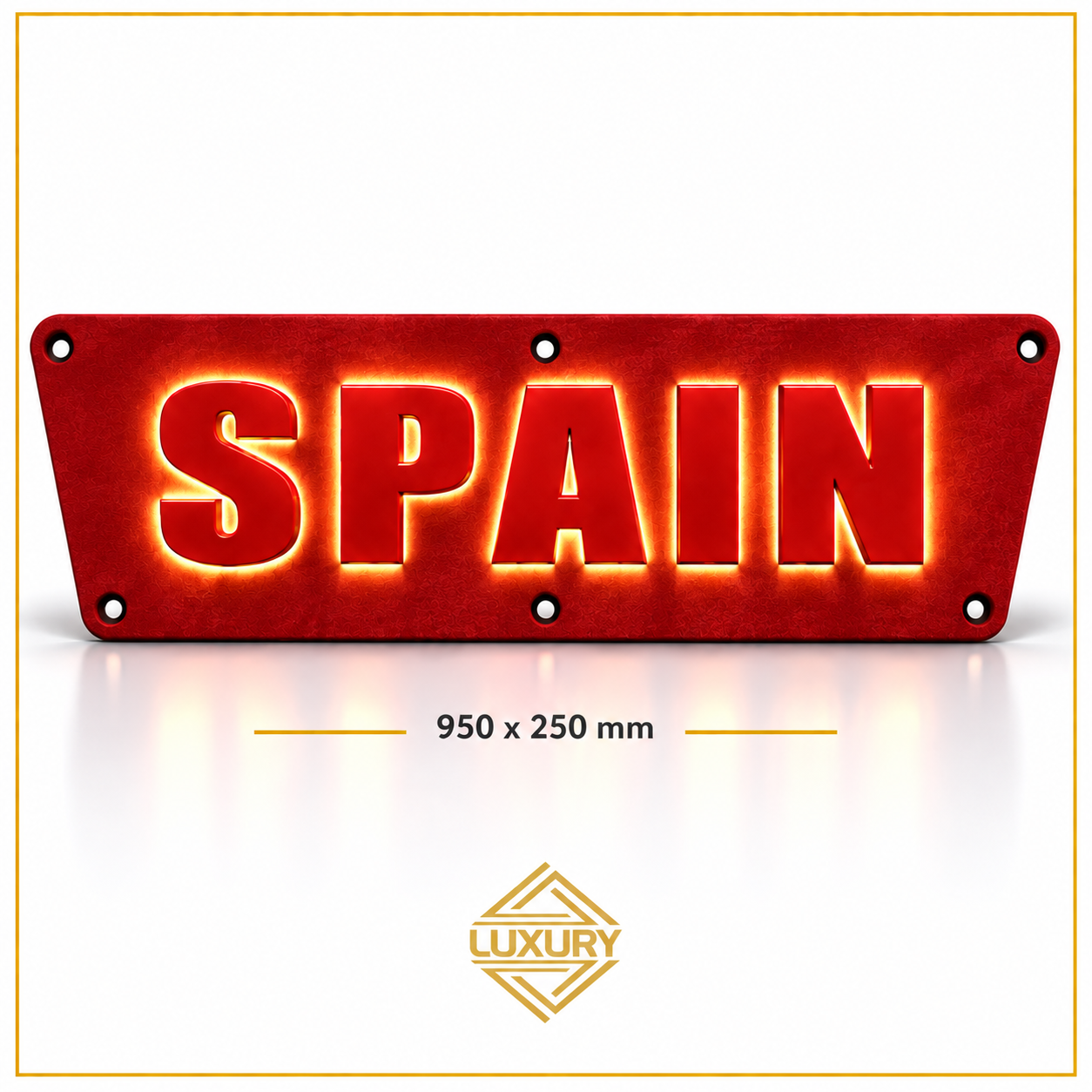 3D LED "SPAIN" decoration 950x250mm with alcantara background - Image 3